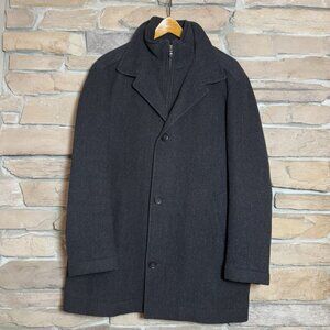 Hugo Boss mens virgin wool herringbone overcoat jacket size 40R